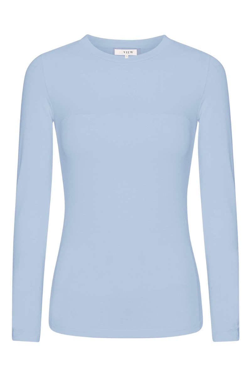 A View   Bluse   Stabil Top L S   Light Blue fra A-view