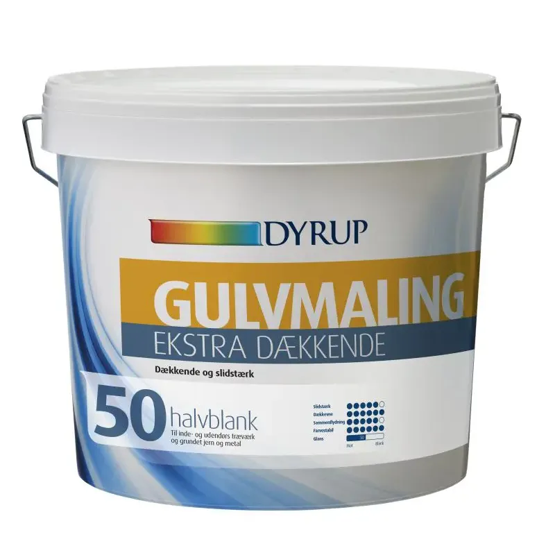 Gulvmaling Vand Ekstra Dækkende Hvid   4,5lt fra Dyrup