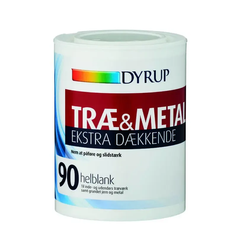 Træ & Metal 90 Ekstra Dækkende Hvid   0,75lt fra Dyrup