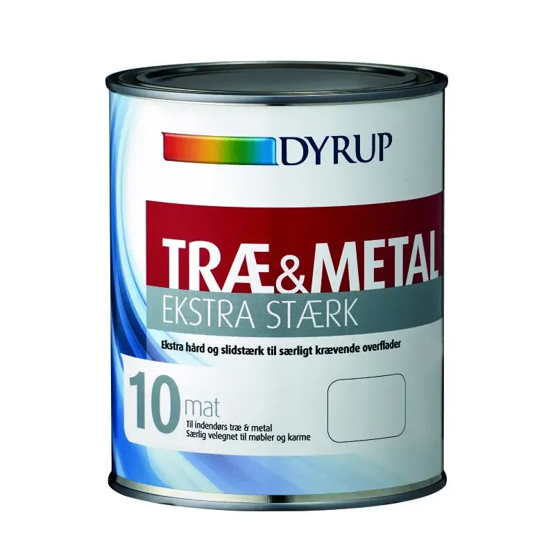 Træ&metal Ekstra Stærk Mat Hvid   1lt fra Dyrup