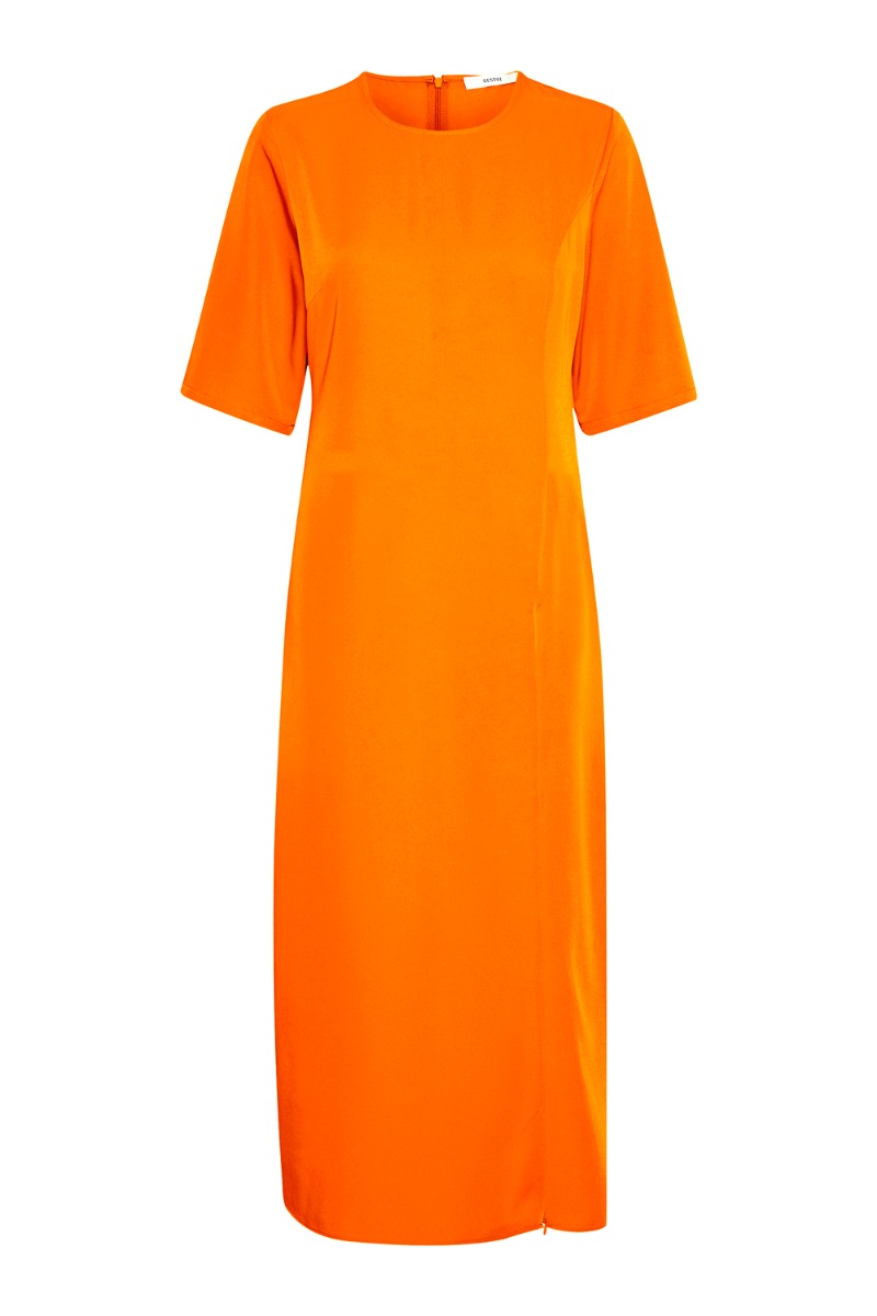 Kjole   Melbagz Long Dress   Flame Orange fra Gestuz