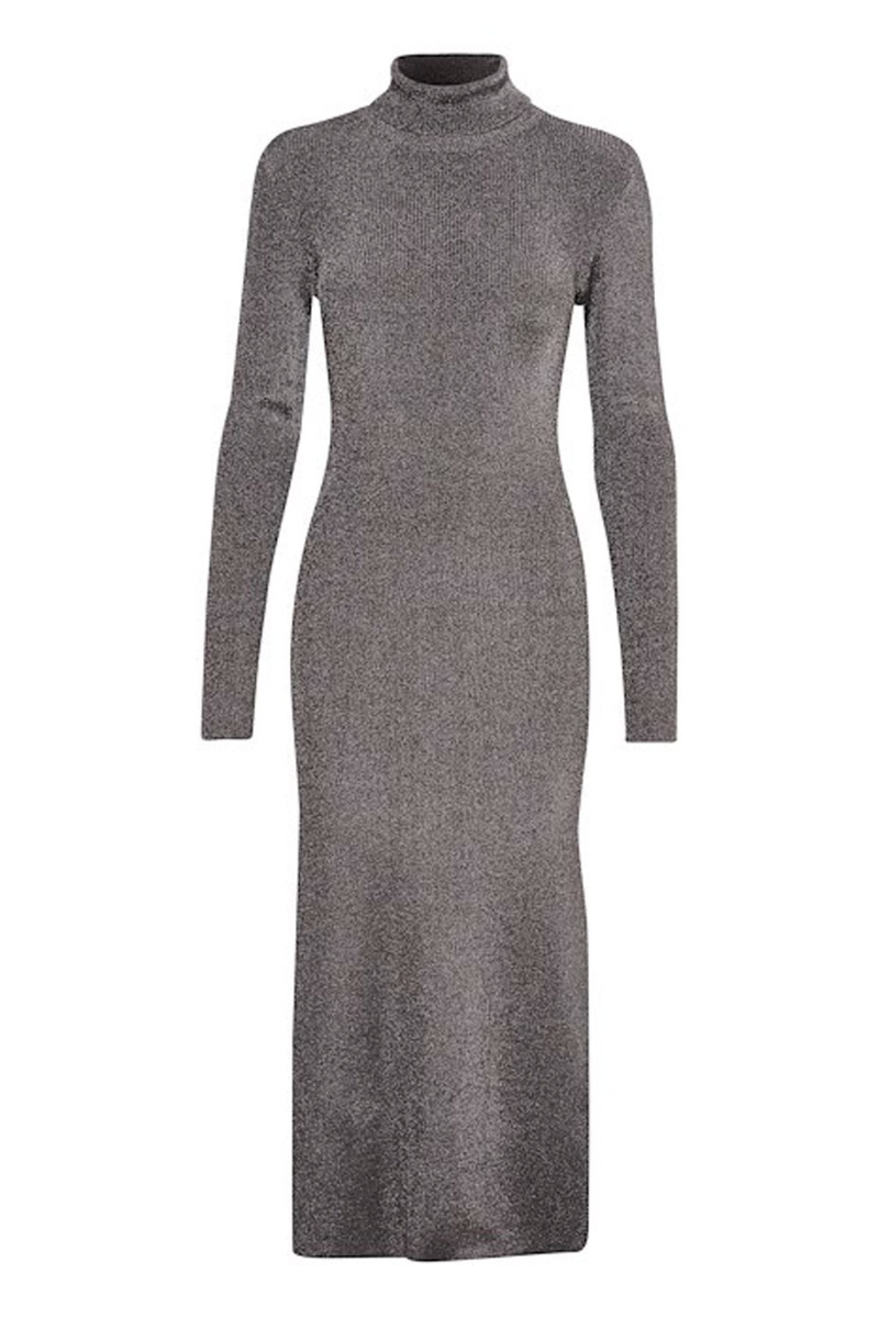 Kjole   Silvigz Ls Long Dress   Nickel fra Gestuz