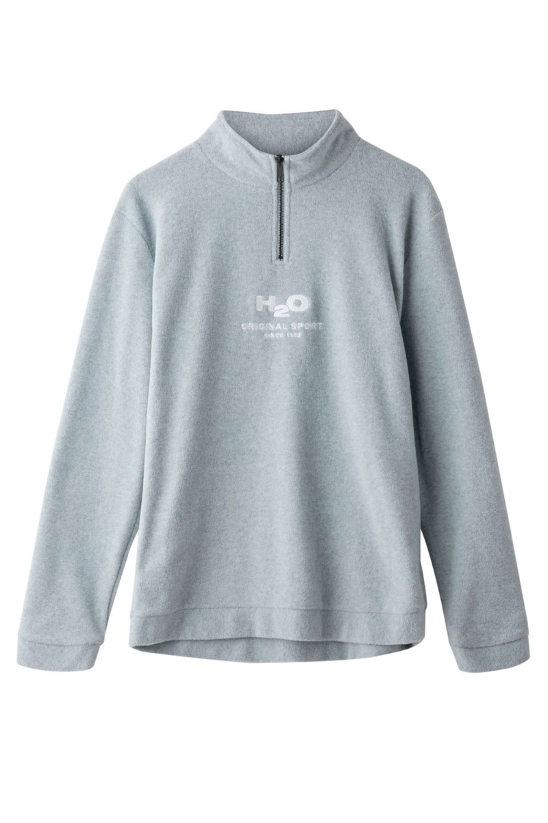 Fleece   Blåvand Ii Fleece Half Zip 1  Light Grey Melange fra H2o