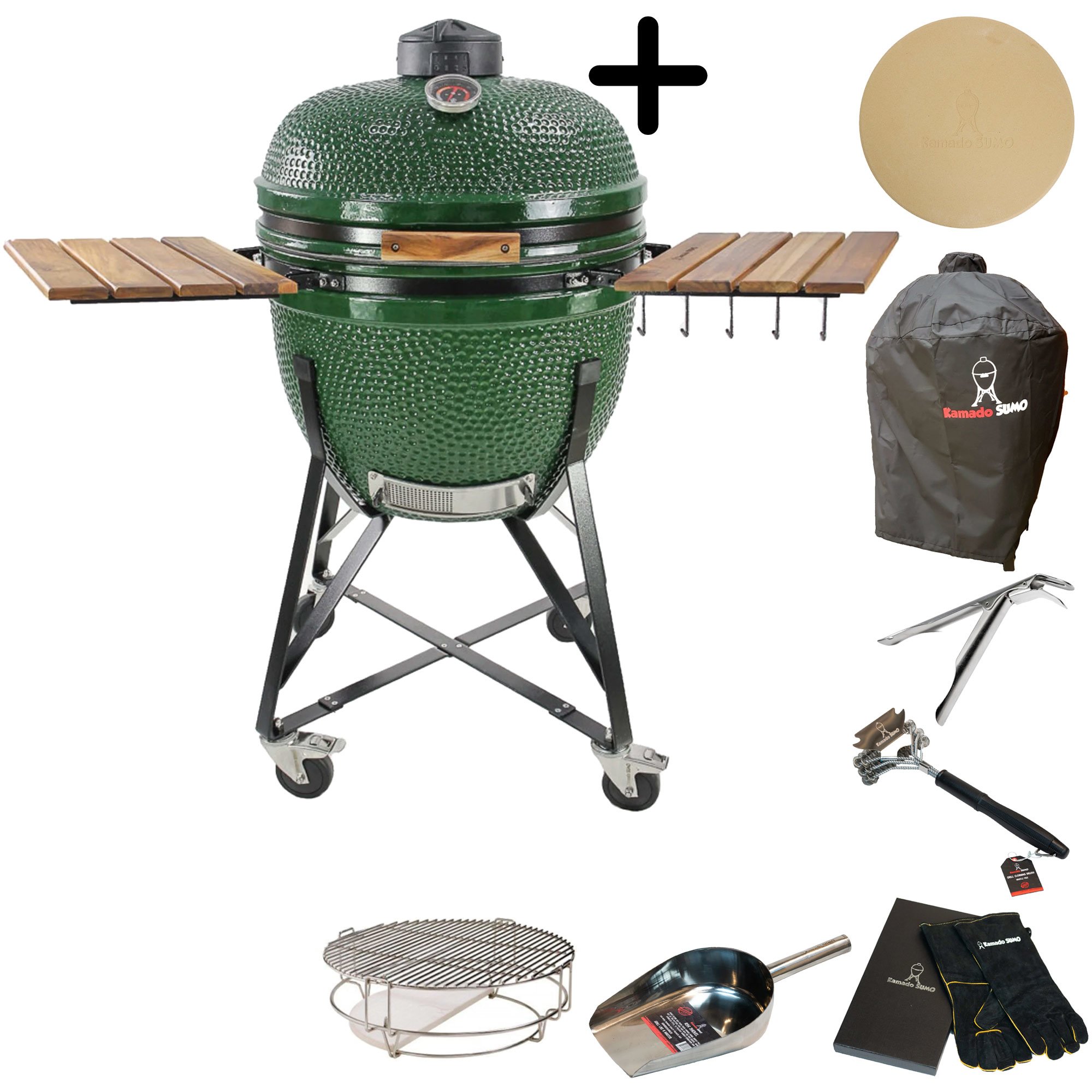 Maxi Kulgrill M. Tilbehørspakke, Grøn fra Kamado Sumo