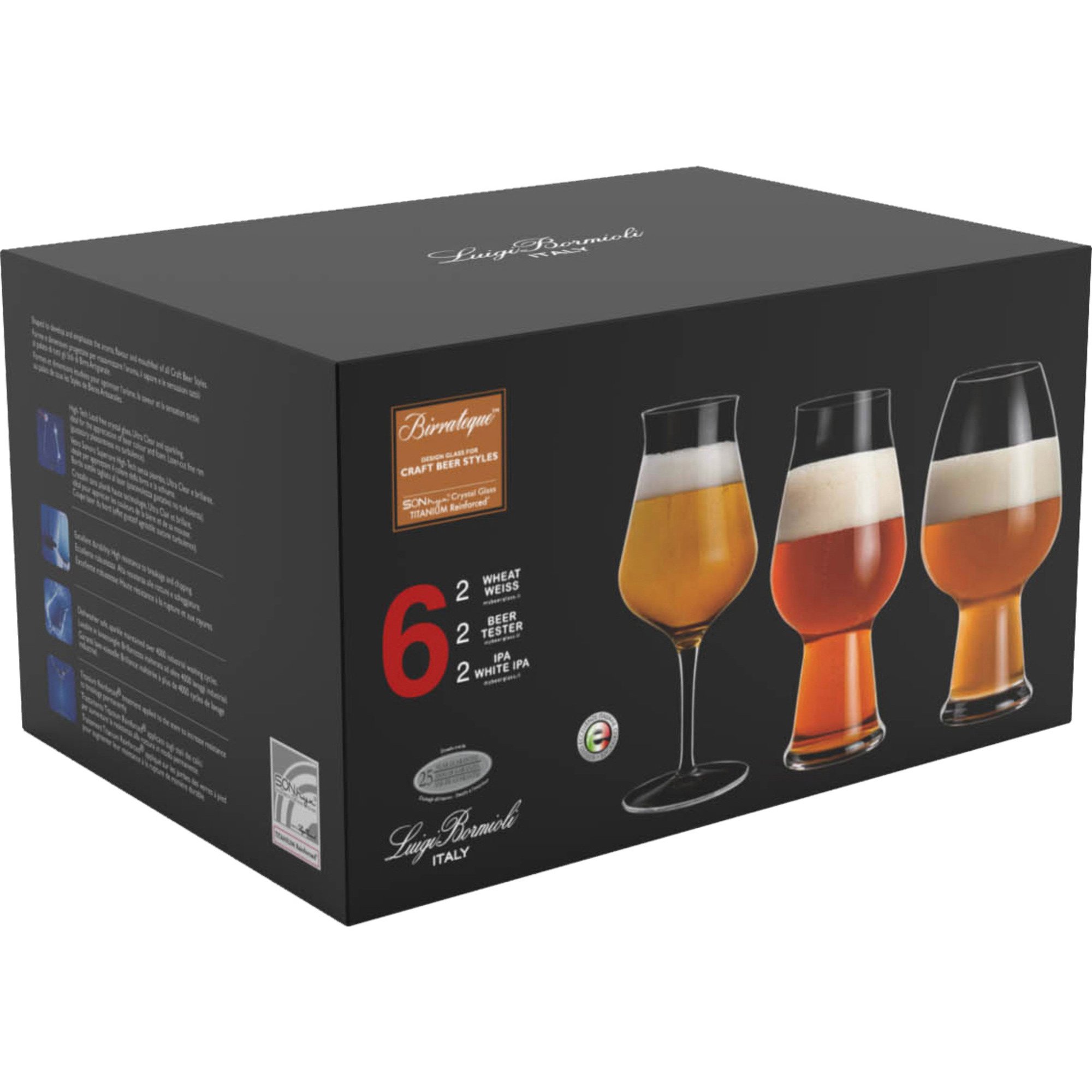 Birrateque ølglas 6 Dele fra Luigi Bormioli