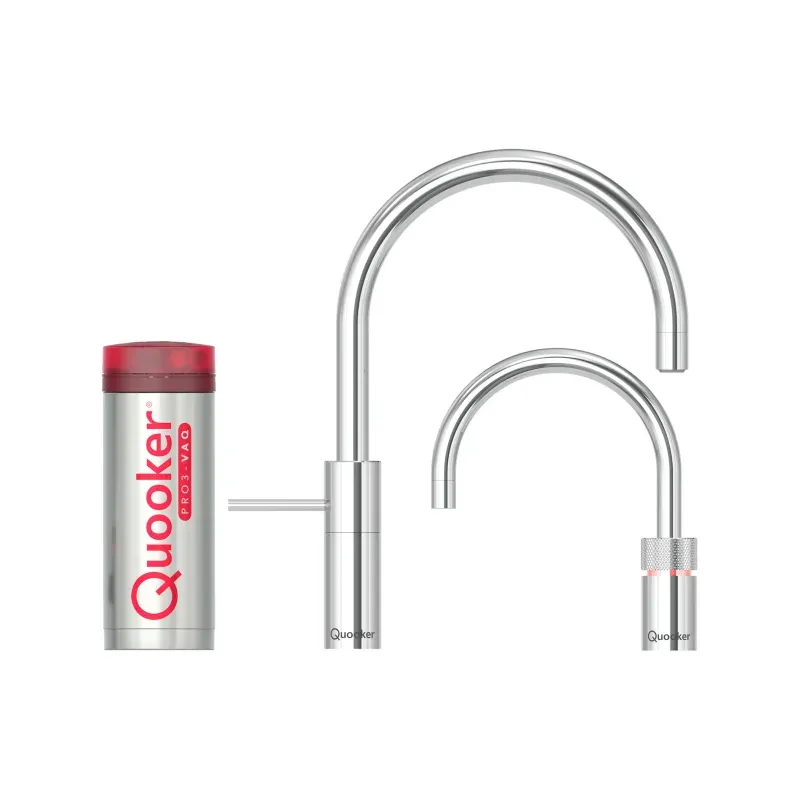 Twintaps Round Kogende Vandhane M Pro3 Vaq Krom fra Quooker