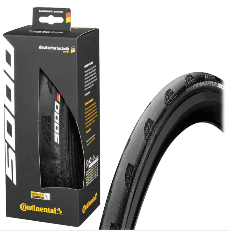 Grand Prix 5000 Folding Racerdæk 700x23c 25c 28c 30c 32c   Sort fra Continental