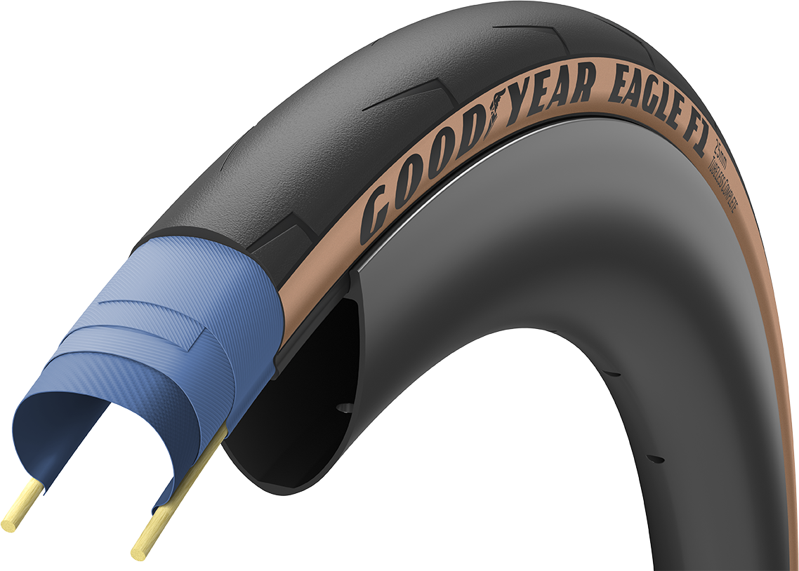 Eagle F1 Tubeless Complete 700x25c 32c   Brun fra Goodyear