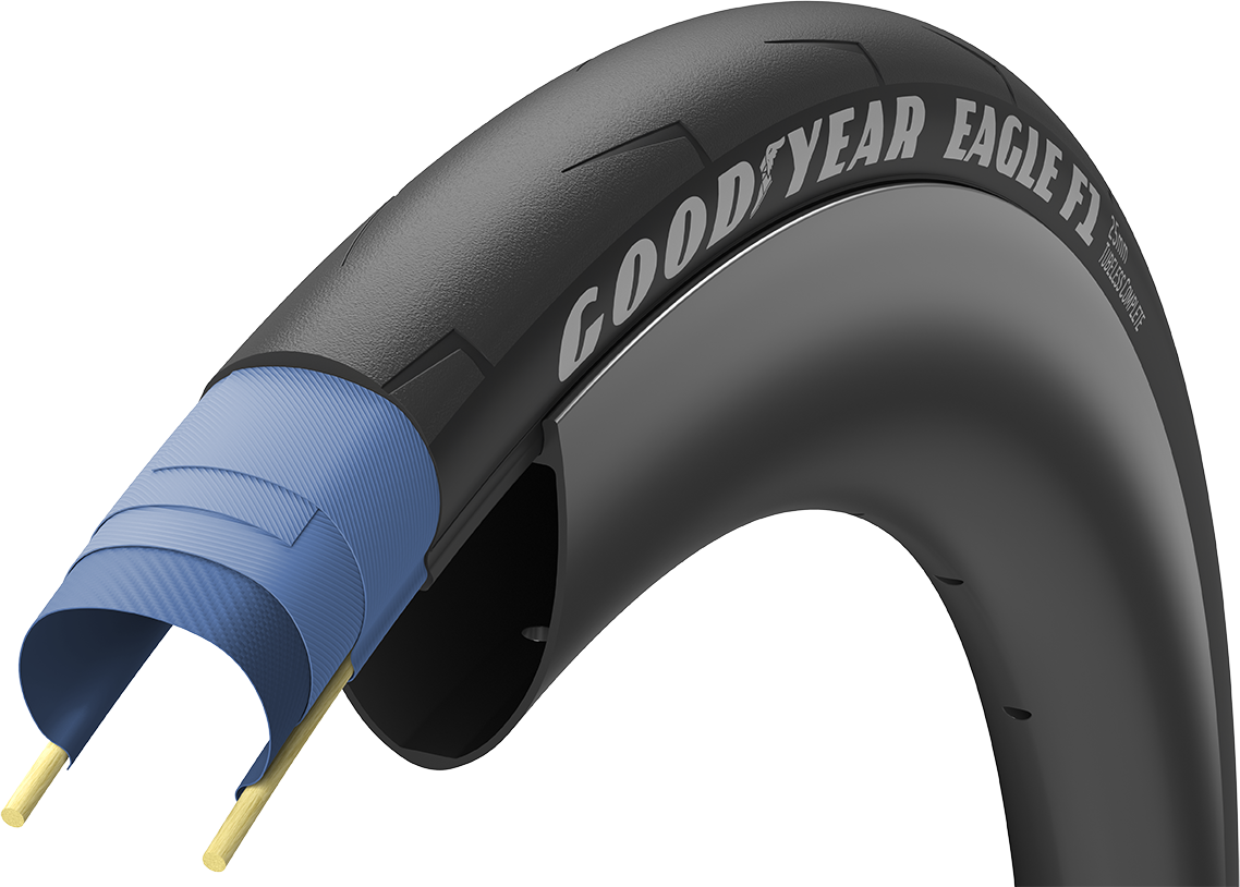 Eagle F1 Tubeless Complete 700x25c 32c   Sort fra Goodyear