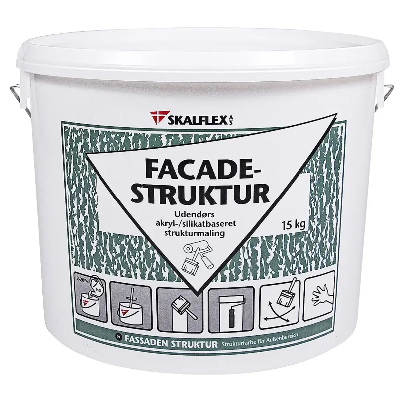 Facadestruktur Grov   Hvid 15kg fra Skalflex