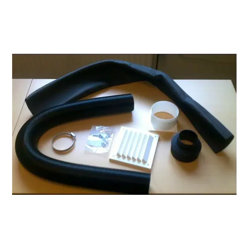 Slangesæt For Ekstern Lufttilførsel ø63 Mm. Længde 103 Cm   Sort Med Alu Indvendig fra Varde Ovne A/s