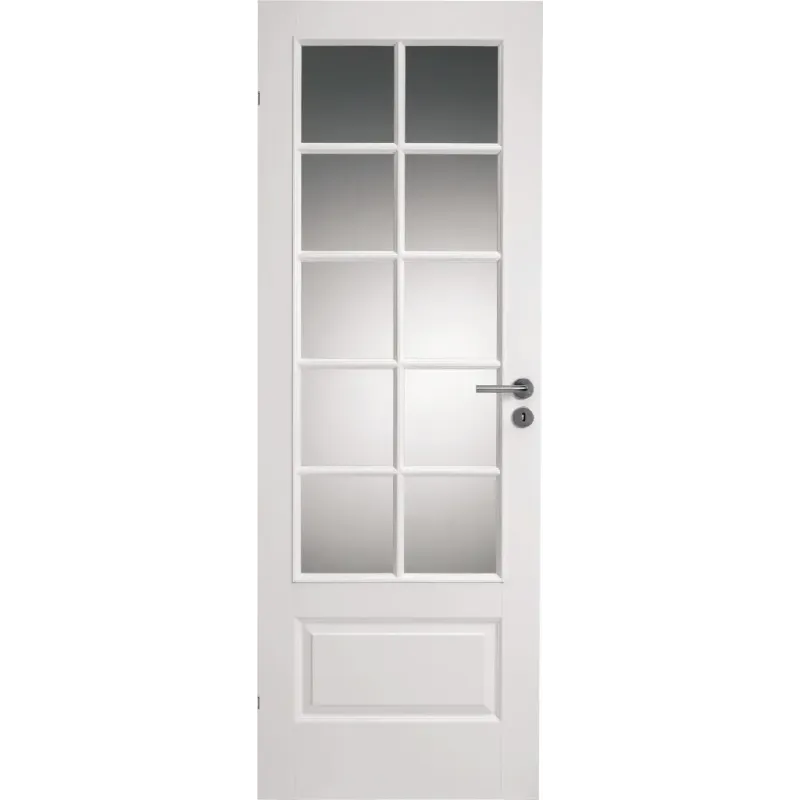 Compact Sp10 Hvidmalet Dør Massiv M Glas M8x21   72,5x204cm fra Swedoor