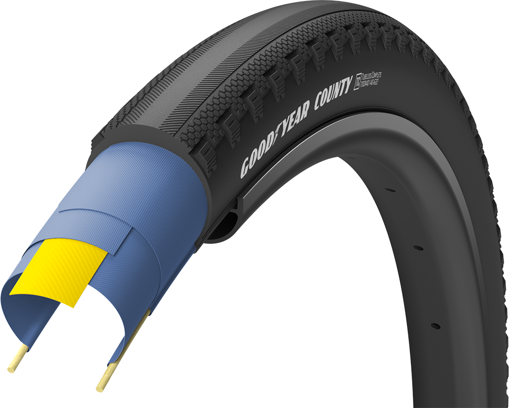 County Tubeless Complete 700x35c 50c   Sort fra Goodyear