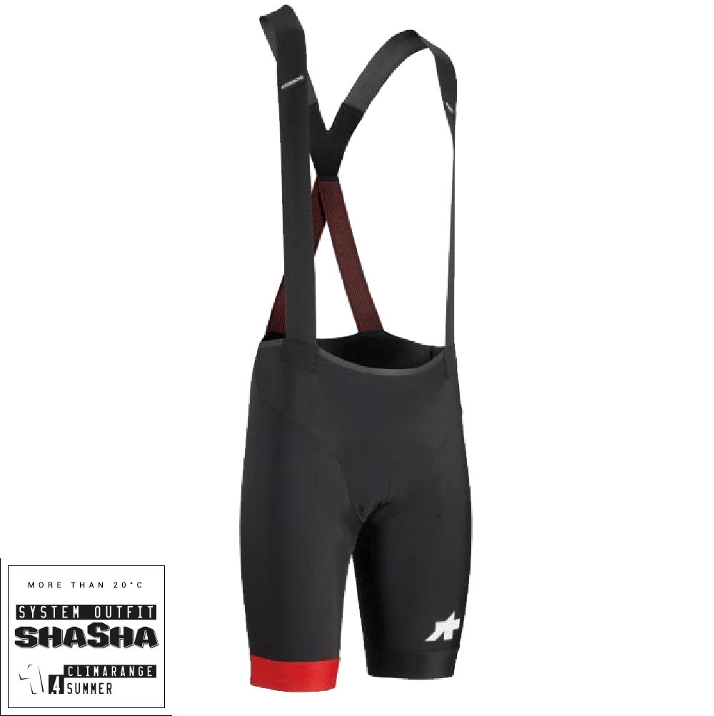 Cykelbukser Equipe Rs S9 Bibshorts   Sort Rød fra Assos
